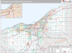 Cleveland-Elyria Metro Area Digital Map Premium Style